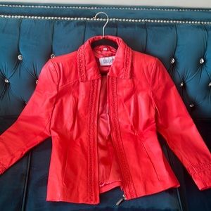 Guillaume Red Leather Jacket